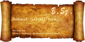 Bebesi Szidónia névjegykártya